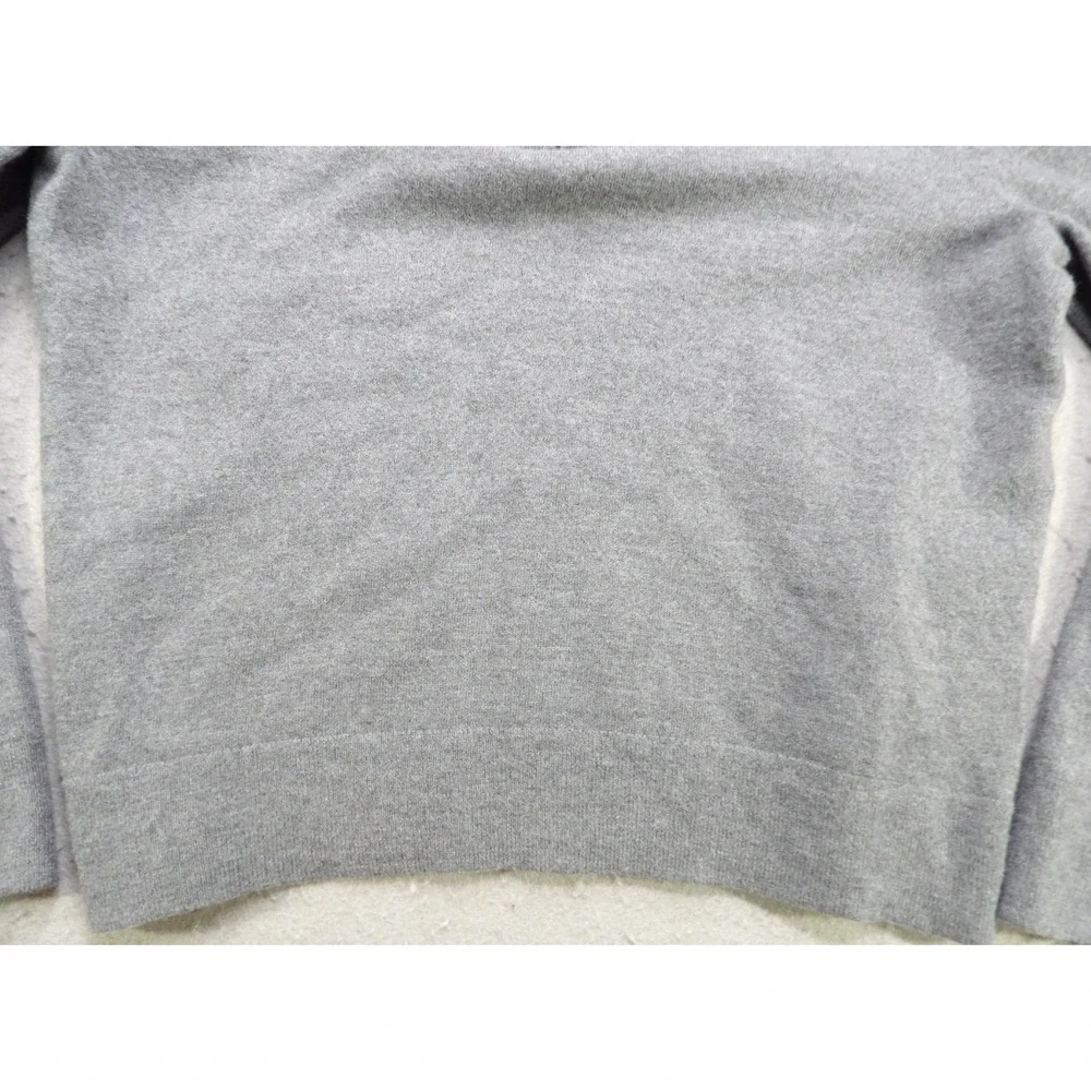 Banana Republic Sweater Men L Gray Italian Merino Wool Mockneck Knit 1/4 Zip Top